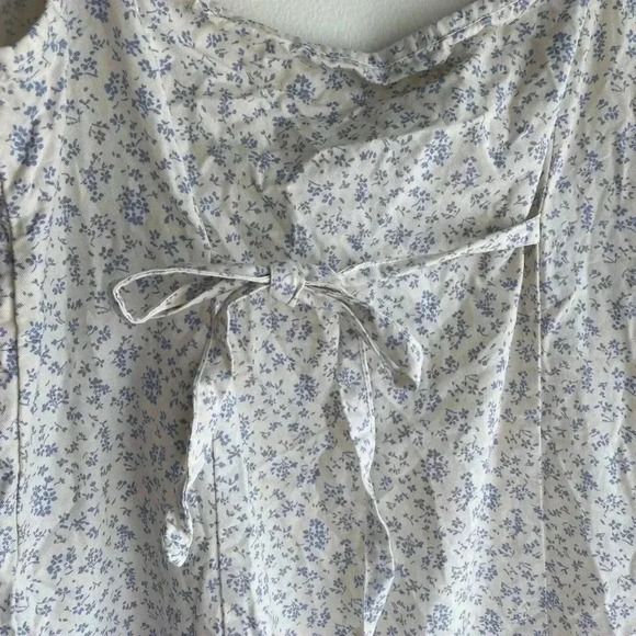 Brandy Melville Babydoll Dress Floral Mini Cotton Summer Tie Back Button Front - Picture 6 of 10